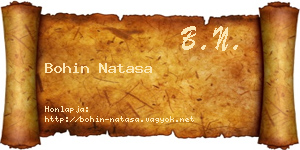 Bohin Natasa névjegykártya